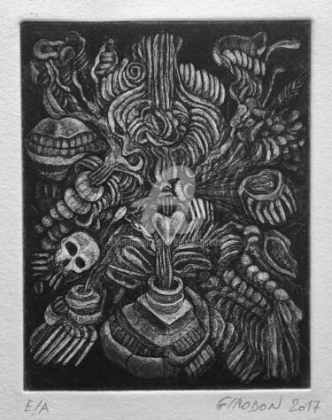 Printmaking titled "source" by Benoît Girodon, Original Artwork, Etching