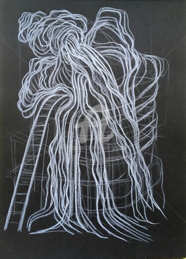 Desenho intitulada "l'échelle" por Benoît Girodon, Obras de arte originais
