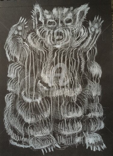 Dessin intitulée "ours" par Benoît Girodon, Œuvre d'art originale