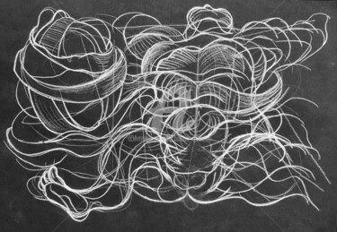Dessin intitulée "entre deux" par Benoît Girodon, Œuvre d'art originale, Crayon