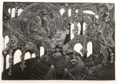 Estampas & grabados titulada "lys" por Benoît Girodon, Obra de arte original, Grabado