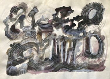 Dessin intitulée "tempete" par Benoît Girodon, Œuvre d'art originale, Gouache
