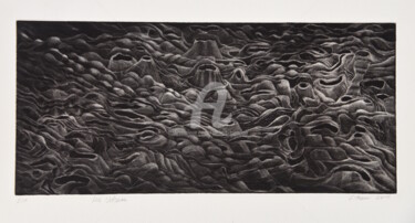 Gravures & estampes intitulée "les volcans" par Benoît Girodon, Œuvre d'art originale, Gravure