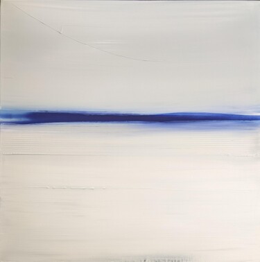 Malarstwo zatytułowany „Mer, bleu cobalt” autorstwa Benoît Guérin, Oryginalna praca, Akryl Zamontowany na Drewniana rama nos…