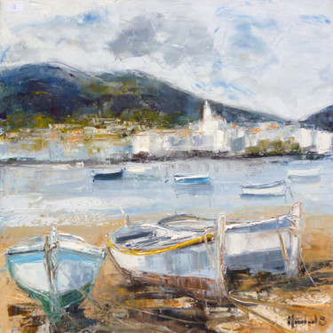 Painting titled "Cadaques, les barqu…" by Benoît Havard, Original Artwork, Acrylic