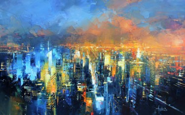 Painting titled "Vue du ciel" by Benoit Havard, Original Artwork