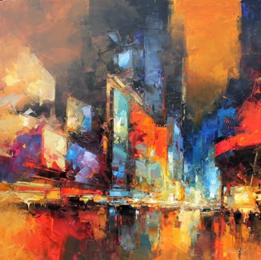 Painting titled "N.Y Broadway" by Benoit Havard, Original Artwork