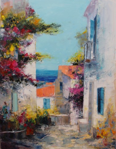 Painting titled "ruelle a cadaques" by Benoit Havard, Original Artwork, Other