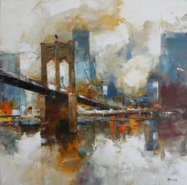 Painting titled "Manhattan" by Benoit Havard, Original Artwork, Oil