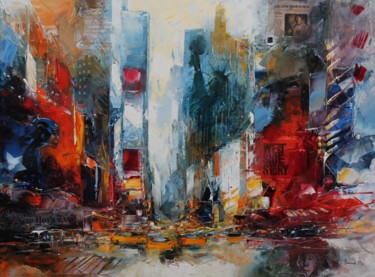 Painting titled "New York" by Benoit Havard, Original Artwork, Oil