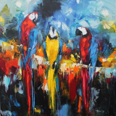 Peinture intitulée "les perroquets" par Benoit Havard, Œuvre d'art originale
