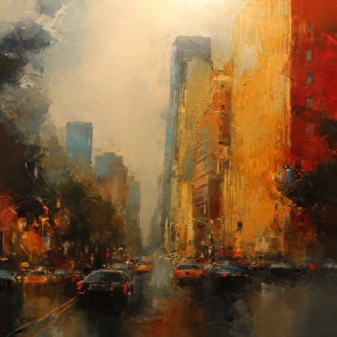 Painting titled "N.Y Central Park" by Benoit Havard, Original Artwork, Oil