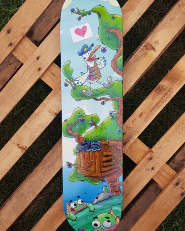 Design mit dem Titel "René's Skateboard" von Benoit Lasserre (Benur), Original-Kunstwerk, Zubehör
