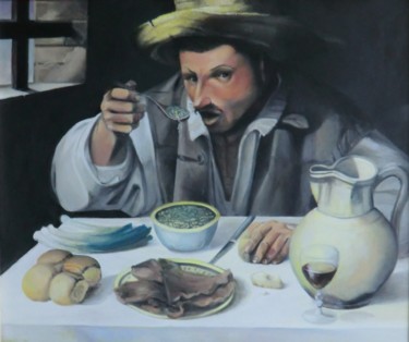 Painting titled "Copie: A. Carrache…" by Benoit Lefèvre, Original Artwork, Oil