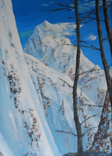 Peinture intitulée "L'esprit de la Mont…" par Benoit Lefèvre, Œuvre d'art originale, Huile