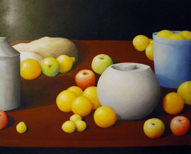 Painting titled "Nature Morte Hispan…" by Benoit Lefèvre, Original Artwork, Oil