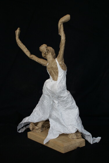 Sculpture intitulée "Flamenco robe - dos" par Benoît Saison, Œuvre d'art originale, Papier