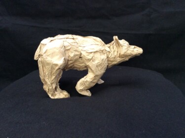 Sculpture intitulée "L'ours" par Benoît Saison, Œuvre d'art originale, Papier