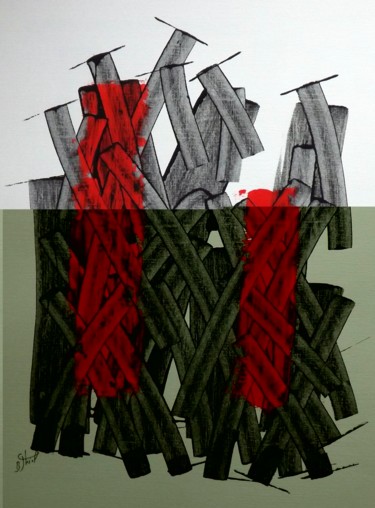 Painting titled "papier sans titre 2" by Benoit Thiel, Original Artwork