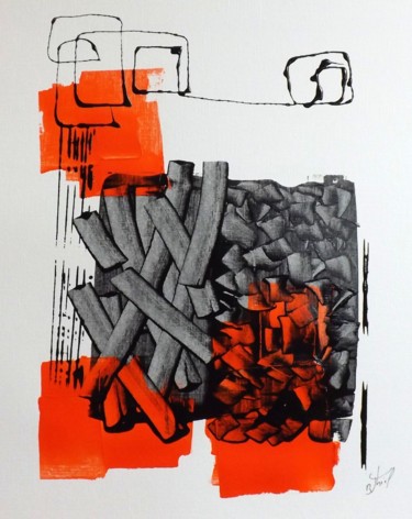 Painting titled "papier sans titre 3" by Benoit Thiel, Original Artwork