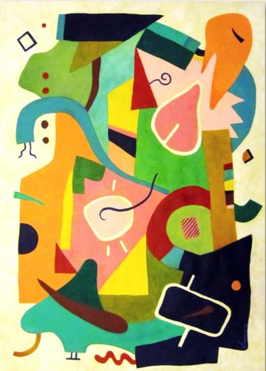 Картина под названием "Peinture abstraite…" - Benoit Vinadelle, Подлинное произведение искусства, Акрил