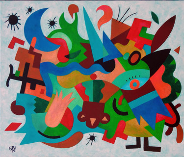 Peinture intitulée "Tableau abstrait En…" par Benoit Vinadelle, Œuvre d'art originale, Acrylique