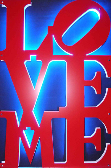 Painting titled "LOVE ME" by Benoît Dutour, Original Artwork, Aluminium