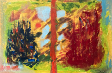 Картина под названием "Central Parc" - Guy Benson, Подлинное произведение искусства, Масло