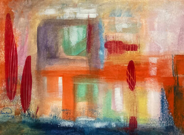Pintura intitulada "Abstraction" por Guy Benson, Obras de arte originais, Óleo