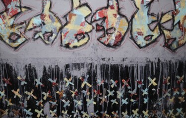 Malarstwo zatytułowany „Upside Down ou les…” autorstwa Bent, Oryginalna praca, Akryl Zamontowany na Drewniana rama noszy