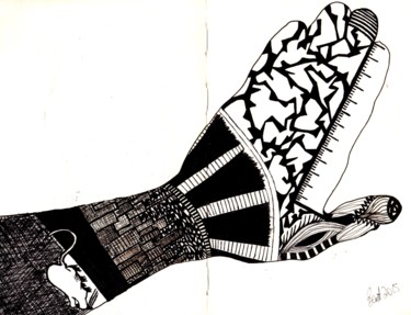 「Illustration-3」というタイトルの描画 Bentによって, オリジナルのアートワーク, インク