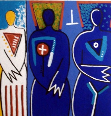 Peinture intitulée "Trio" par Abdelkrim Bentato, Œuvre d'art originale