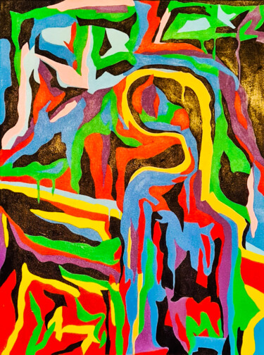 Картина под названием "Voices" - Bento Moura, Подлинное произведение искусства, Акрил Установлен на Деревянная рама для носи…