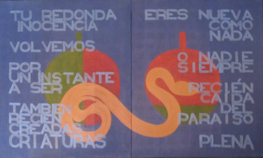Pintura intitulada "Oda a la Manzana /…" por A. Bento De Oliveira, Obras de arte originais, Óleo