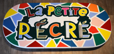 Schilderij getiteld "La petite récré" door Béopé, Origineel Kunstwerk, Acryl