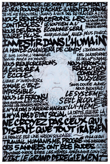 绘画 标题为“Macron” 由Béopé, 原创艺术品, 墨