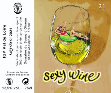 Design intitulada "Sexy Wine" por Béopé, Obras de arte originais, Quadro de Arte