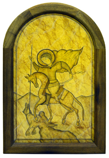 Painting titled "Saint Georges-Michel" by Béopé, Original Artwork, Acrylic