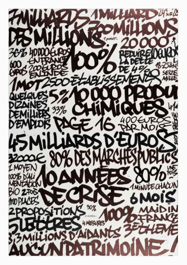 "pdc1, les chiffres…" başlıklı Tablo Béopé tarafından, Orijinal sanat, Diğer