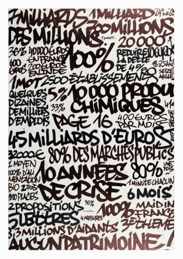 Painting titled "pdc1, les chiffres…" by Béopé, Original Artwork, Other