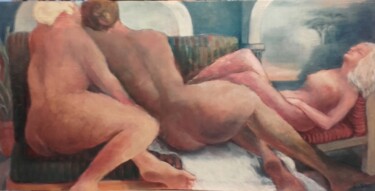 Schilderij getiteld "Harem" door Beppe Nicoli, Origineel Kunstwerk, Olie