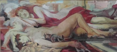 Pittura intitolato ""Menadi esauste dop…" da Beppe Nicoli, Opera d'arte originale, Olio