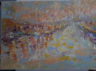 Pittura intitolato "PORTO" da Giuseppe Battista, Opera d'arte originale, Olio