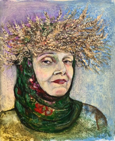 Painting titled "A portrait of a wom…" by Berastjanka, Original Artwork, Acrylic
