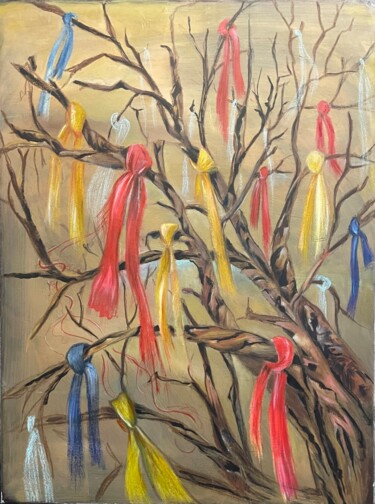 Ζωγραφική με τίτλο "the wishing tree" από Berastjanka, Αυθεντικά έργα τέχνης, Ακρυλικό