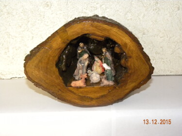 Escultura intitulada "creche" por Berdi, Obras de arte originais, Madeira