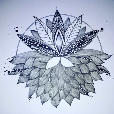 Dessin intitulée "Lotus" par Flora Berdot, Œuvre d'art originale