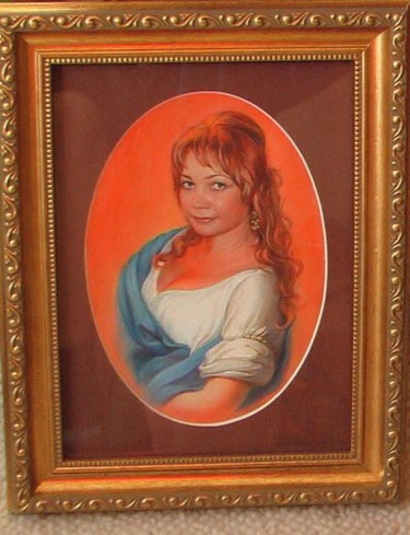 Painting titled "женский портрет" by Anna Beres, Original Artwork, Oil