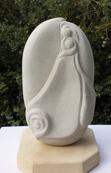 Sculpture titled "shadow-lines-back.j…" by Berendina De Ruiter, Original Artwork, Stone