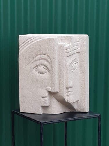 雕塑 标题为“King and Queen” 由Berendina De Ruiter, 原创艺术品, 石